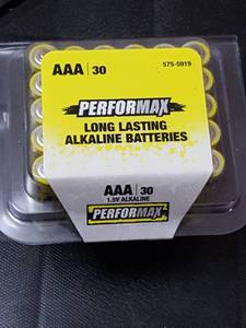 lot 7084 image: 30 pack AAA batteries. Sept. 2029 shelf life
