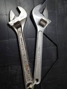 lot 7097 image: (2) 10 in. Adjustable wrenches