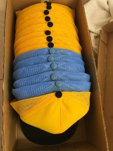 lot 6355 image: 15 blue and yellow ball caps - snapbacks, assorted sizes