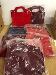 lot 6365 image: 7 velvet purses - red, Marroon, blue