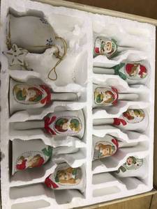 lot 6372 image: hand painted porcelain Christmas bells