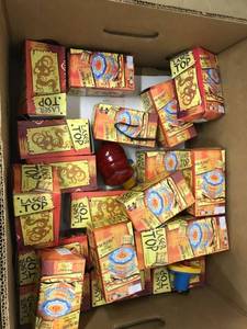 lot 6493 image: approx 20 spinning tops toys