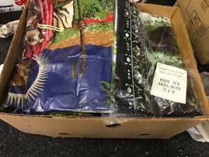 lot 6537 image: banana box of 20 assorted tapestries