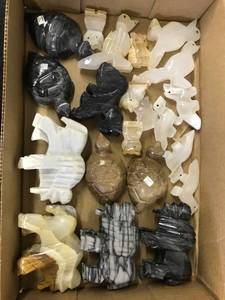 lot 6570 image: approx 20 carved onyx figurines