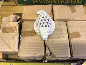 lot 6574 image: 6 carved soapstone crocs