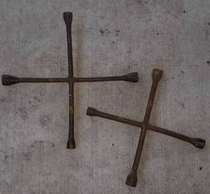 lot 4081 image: 2 four way lug nut wrenches