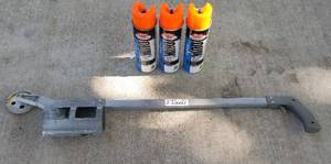 lot 4123 image: Rustoleum striping wand with 3 cans of fluorescent paint