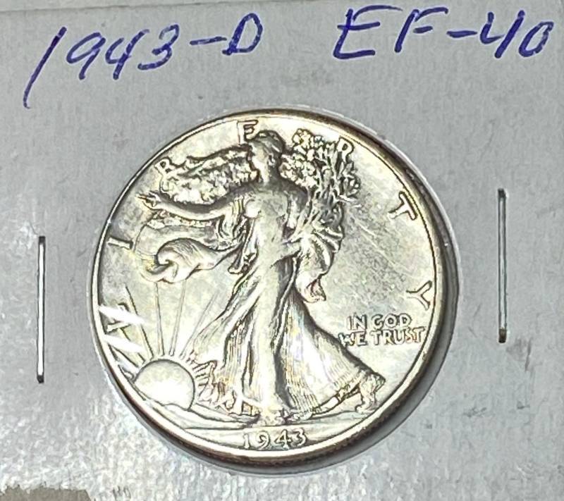 lot 6183 image: 1943-D Standing Liberty - Silver Half Dollar