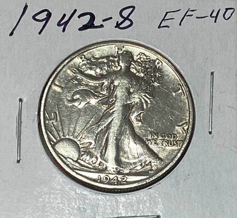 lot 6184 image: 1942-S Standing Liberty - Silver Half Dollar