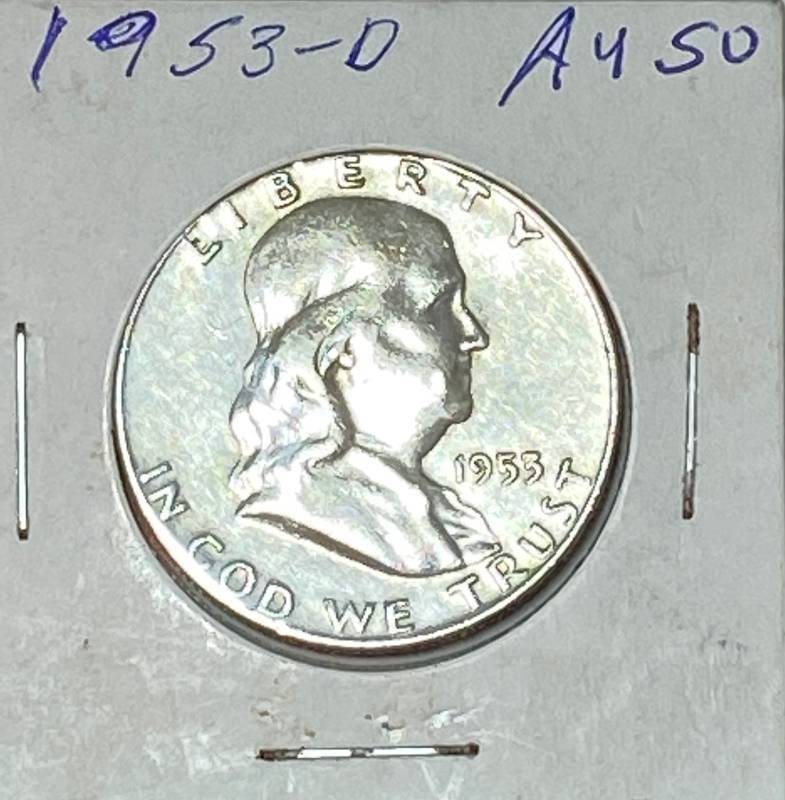 lot 6188 image: 1953-D Benjamin Franklin - Half Dollar