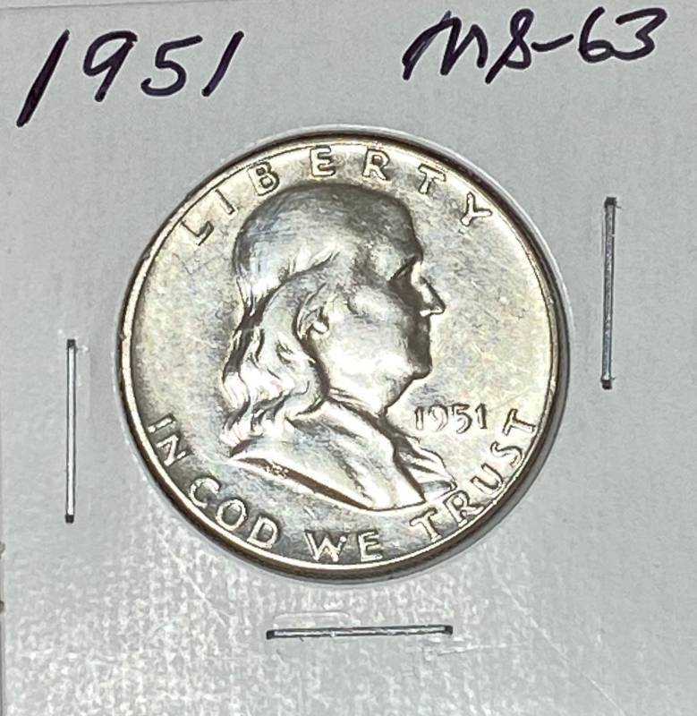 lot 6189 image: 1951 Benjamin Franklin - Half Dollar