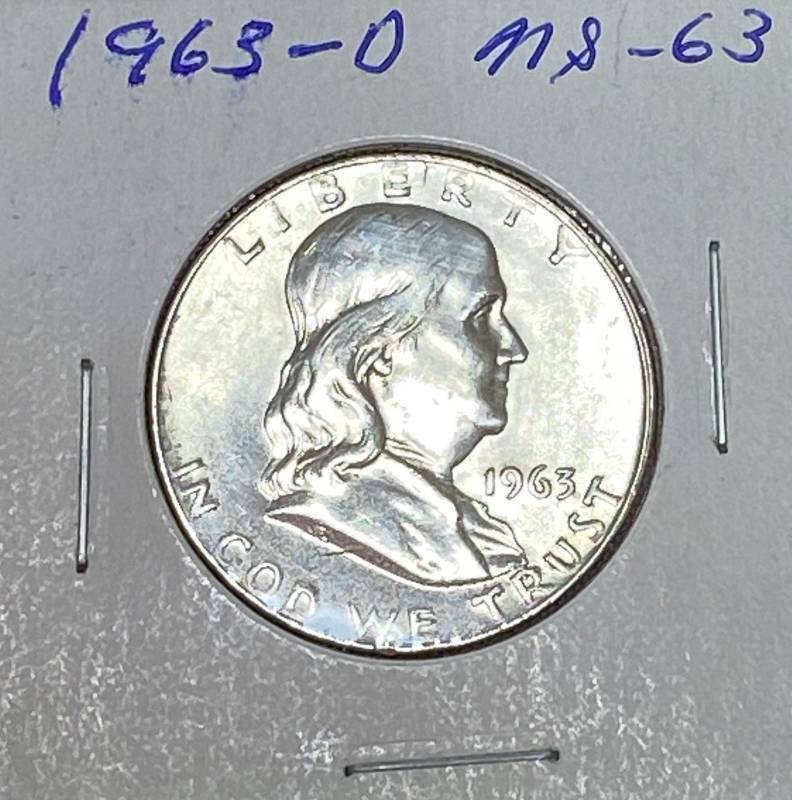 lot 6191 image: 1963-D Benjamin Franklin - Half Dollar