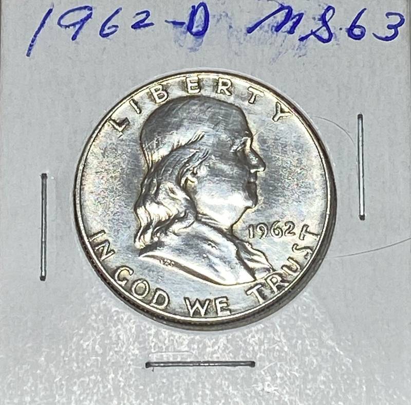 lot 6192 image: 1962-D Benjamin Franklin - Half Dollar