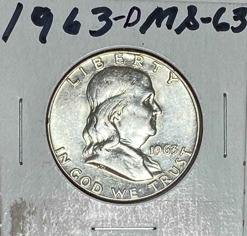 lot 6193 image: 1963-D Benjamin Franklin - Half Dollar