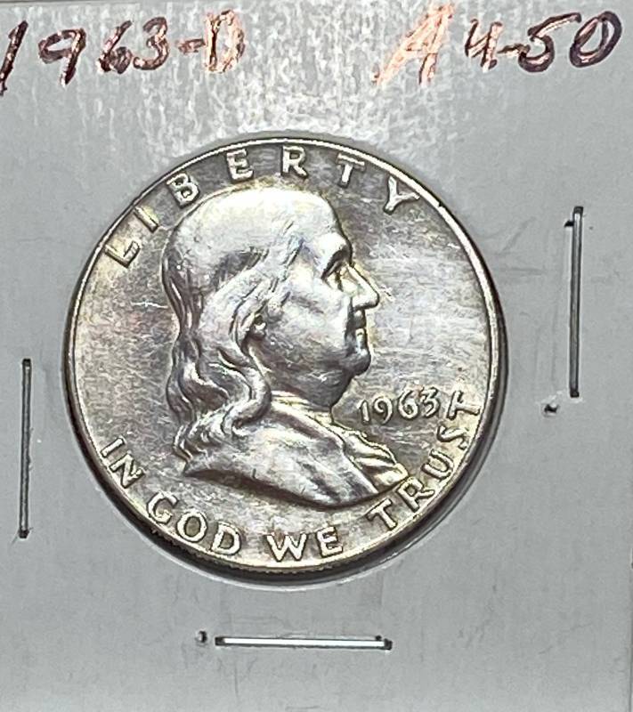 lot 6194 image: 1963-D Benjamin Franklin - Half Dollar