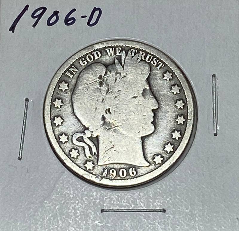 lot 6196 image: 1906-D Barber - Half Dollar