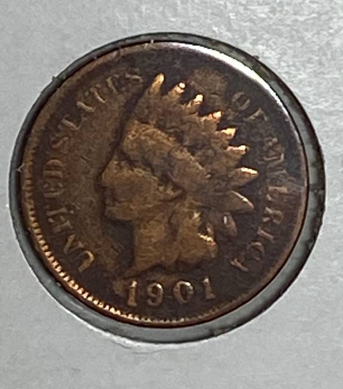lot 6206 image: 1901 Indian Head Penny - One Cent
