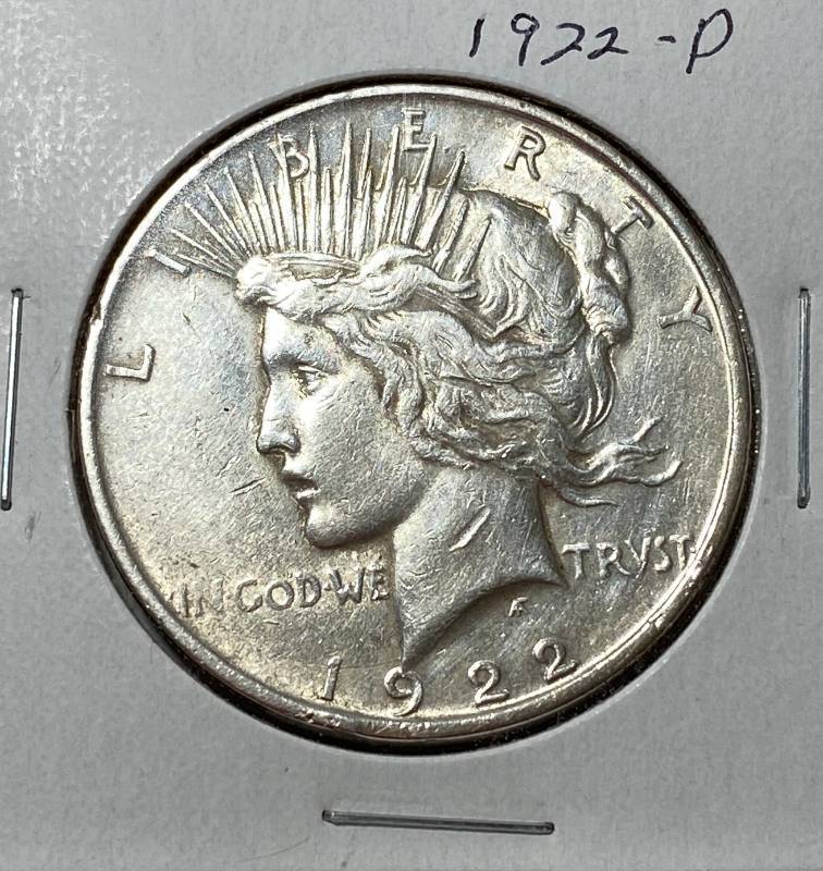 lot 6235 image: 1922-D Peace Silver Dollar