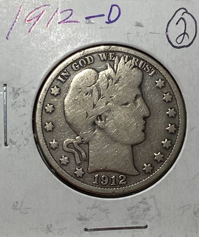 lot 6243 image: 1912-D Barber - Half Dollar