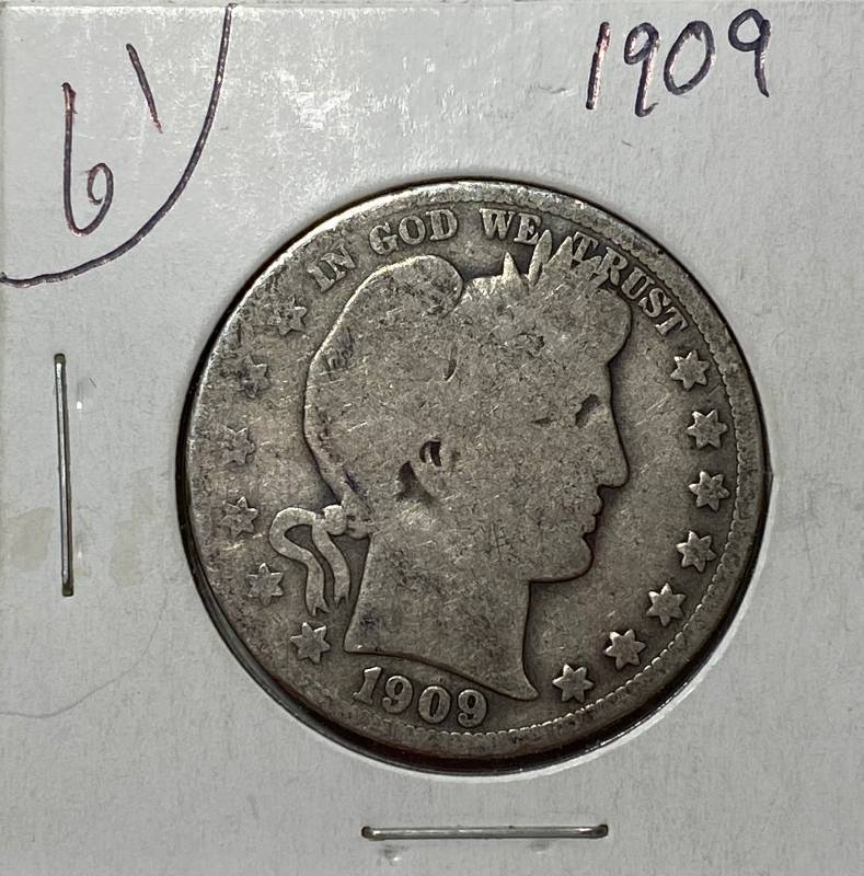 lot 6244 image: 1909 Barber - Half Dollar