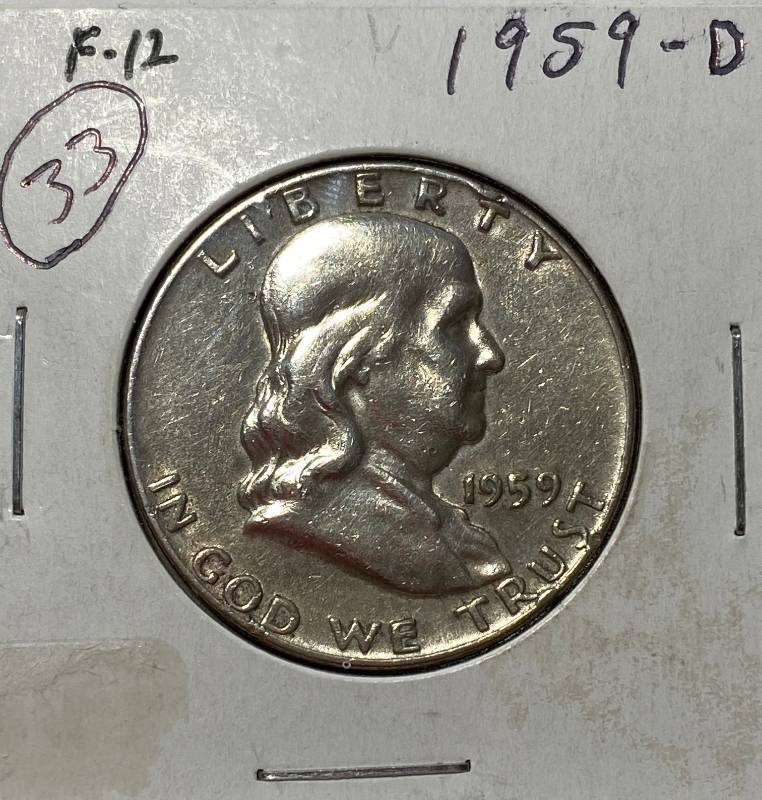 lot 6255 image: 1959-D Benjamin Franklin - Half Dollar