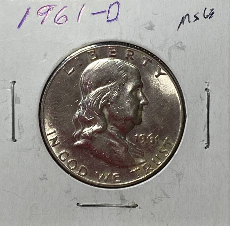 lot 6256 image: 1961-D Benjamin Franklin - Half Dollar