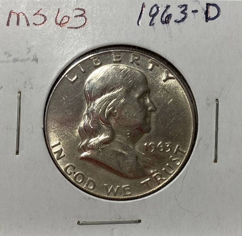 lot 6257 image: 1963-D Benjamin Franklin - Half Dollar