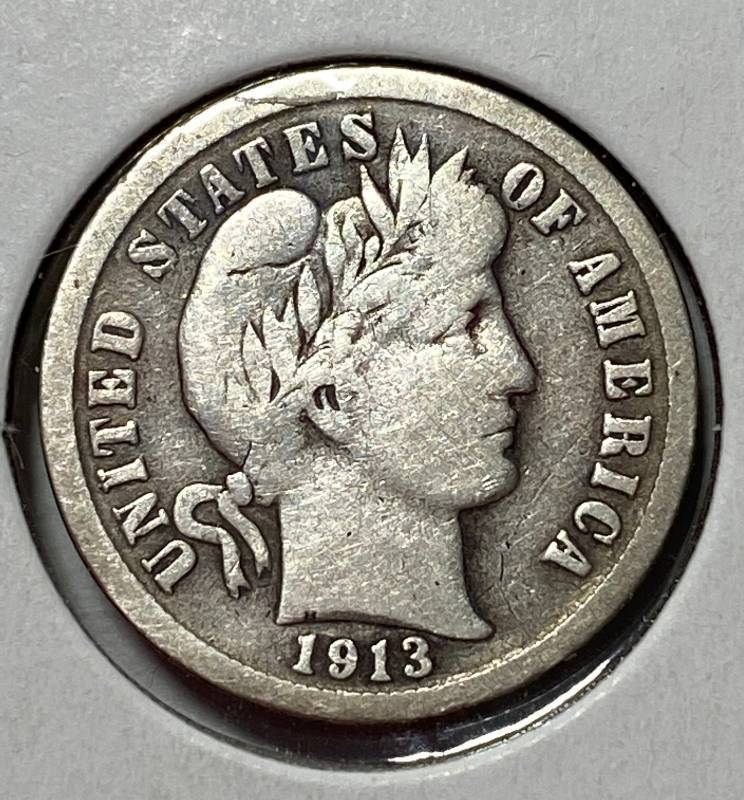 lot 6270 image: 1913 Barber Dime