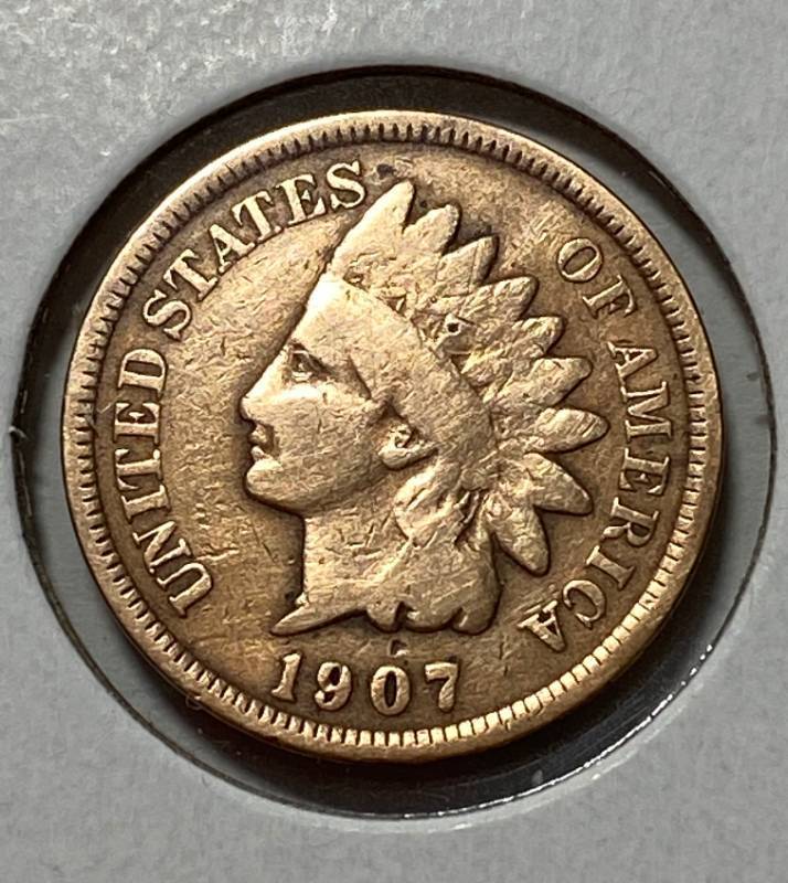 lot 6279 image: 1907 Indian Head Penny - One Cent