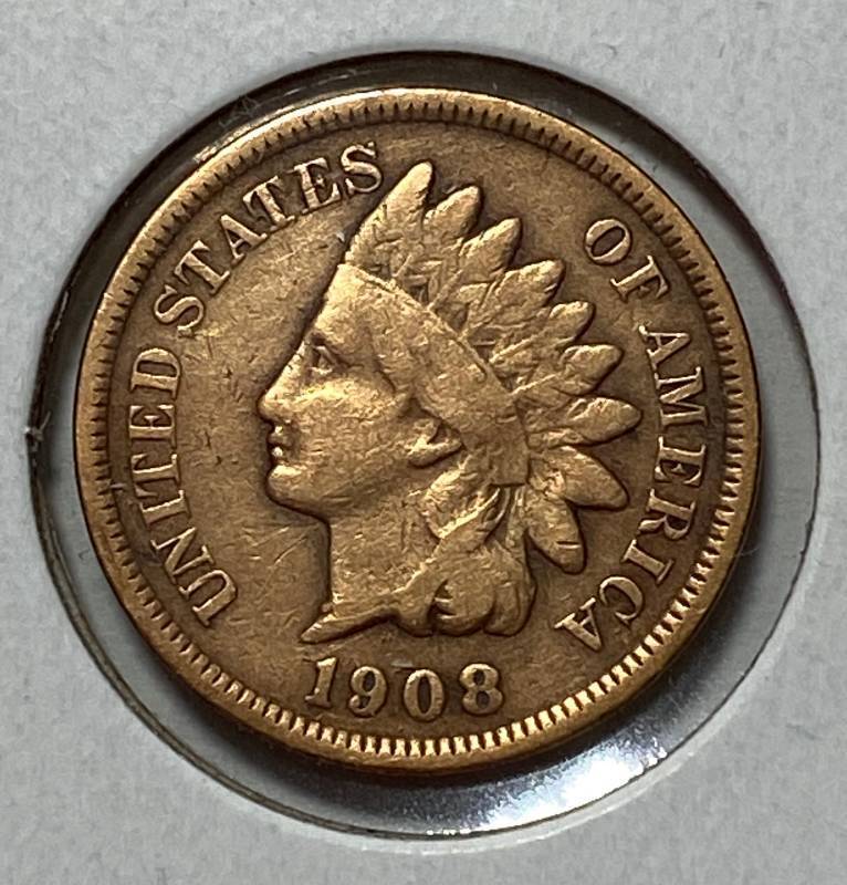 lot 6280 image: 1908 Indian Head Penny - One Cent