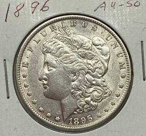 lot 1595 image: 1896 Morgan Silver Dollar