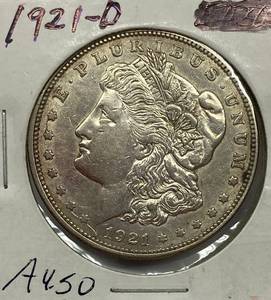 lot 1600 image: 1921-D Morgan Silver Dollar