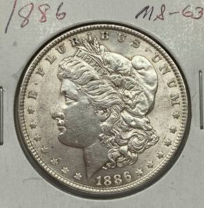 lot 1606 image: 1886 Morgan Silver Dollar