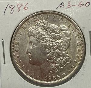 lot 1612 image: 1886 Morgan Silver Dollar