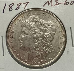 lot 1613 image: 1887 Morgan Silver Dollar