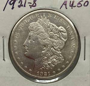 lot 1615 image: 1921-S Morgan Silver Dollar