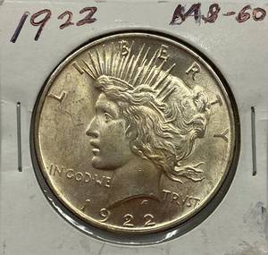 lot 1623 image: 1922 Peace Silver Dollar