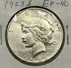 lot 1627 image: 1923-S Peace Silver Dollar