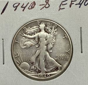 lot 1633 image: 1940-S Walking Liberty - Silver Half Dollar