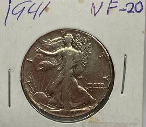 lot 1636 image: 1941 Walking Liberty - Silver Half Dollar