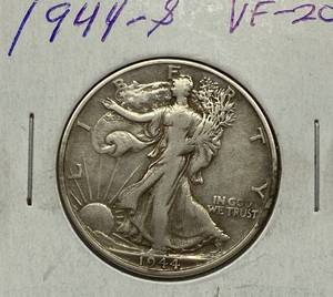 lot 1639 image: 1944-S Walking Liberty Silver Half Dollar