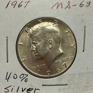 lot 1656 image: 1967 Kennedy Half Dollar - 40% Silver