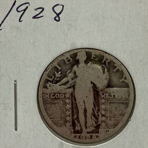 lot 1662 image: 1928 Standing Liberty Quarter Silver Dollar