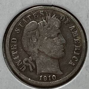 lot 1669 image: 1910 Barber Dime - Add To Your Collection