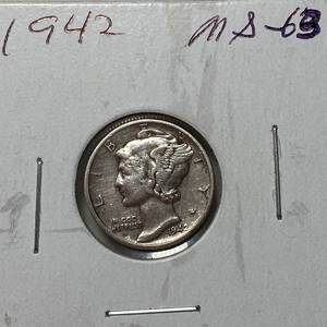 lot 1674 image: 1942 Mercury Dime