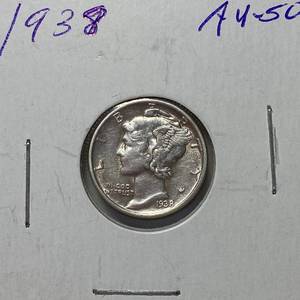 lot 1677 image: 1938 Mercury Dime