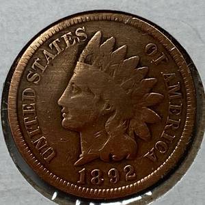 lot 1698 image: 1892 Indian Head Penny - One Cent