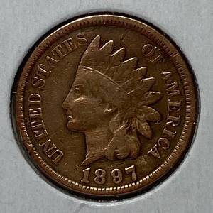 lot 1701 image: 1897 Indian Head Penny - One Cent