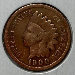 lot 1703 image: 1900 Indian Head Penny - One Cent