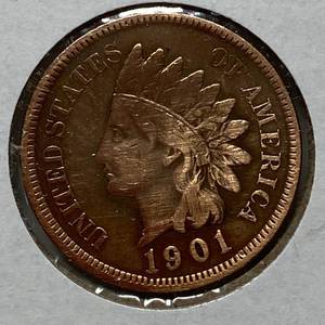 lot 1704 image: 1901 Indian Head Penny - One Cent